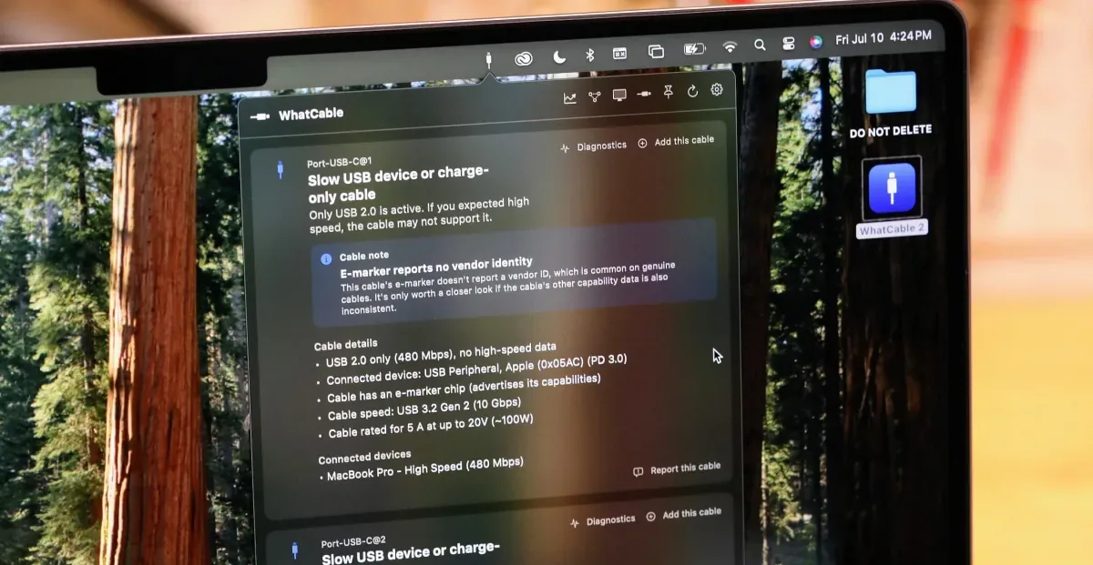 Free Mac App Reveals USB-C Cable Performance
