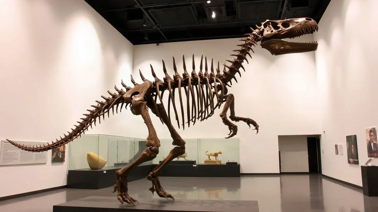 New York Exhibit Features Rare Tyrannosaur Relative Fossil Ahead of Auction