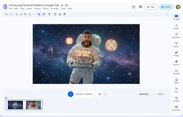 Google Vids Introduces Personal AI Avatars, Gemini Omni