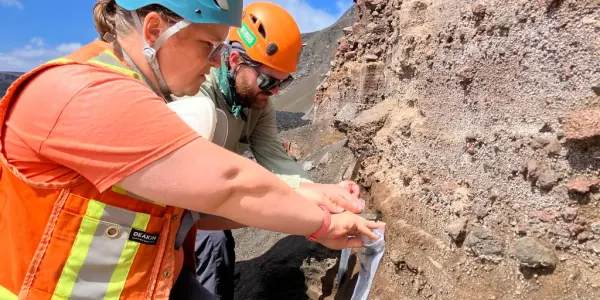 Kilauea Volcano Scientists Access Crater Tephra Samples