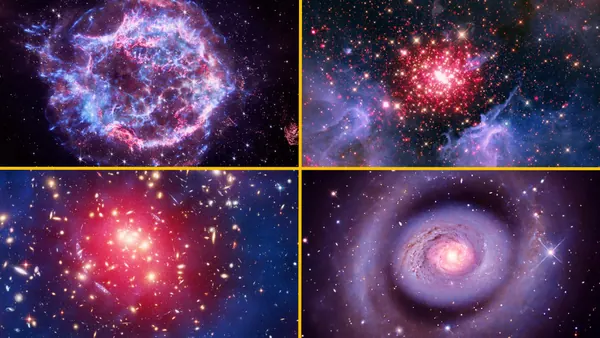 NASA Captures Cosmic Red, White, and Blue Images for US Anniversary