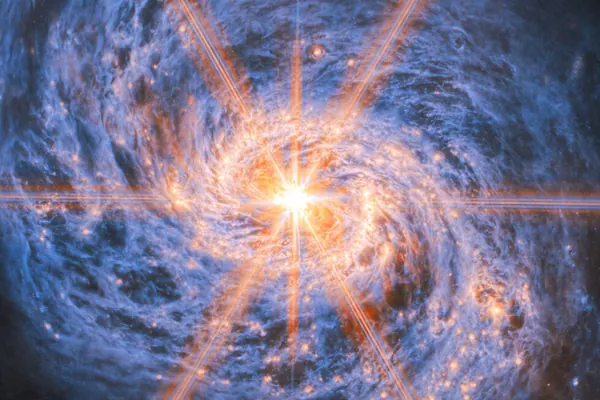 NASA Webb Telescope Captures Luminous Heart of Spiral Galaxy M77